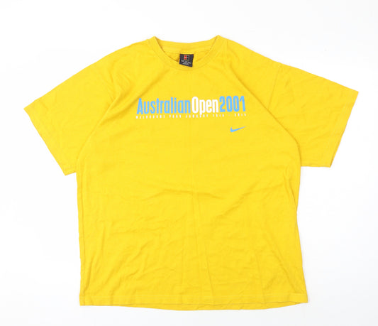 Nike Yellow Graphic Sports T-Shirt XS Unisex Adults