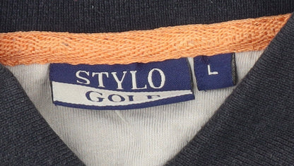 Stylo Men's Grey Short Sleeve Polo - Size L