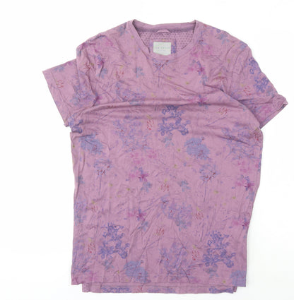 Ted Baker Men's Purple Floral T-Shirt, Size S