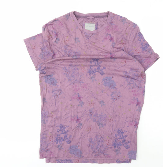 Ted Baker Men's Purple Floral T-Shirt, Size S