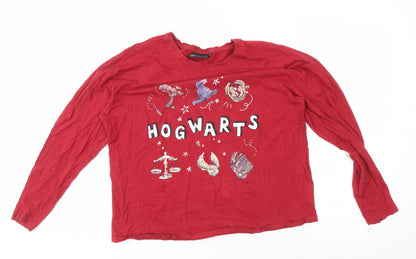 Harry Potter Teens Red Graphic Long Sleeve Top Size 12-14