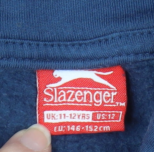 Slazenger Boys Blue Hooded Pullover Sweatshirt 11-12 Years