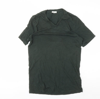 Reiss Men's Green V-Neck T-Shirt, Size S, Short Sleeve
