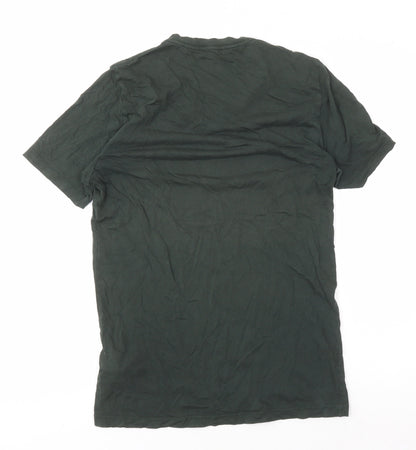 Reiss Men's Green V-Neck T-Shirt, Size S, Short Sleeve