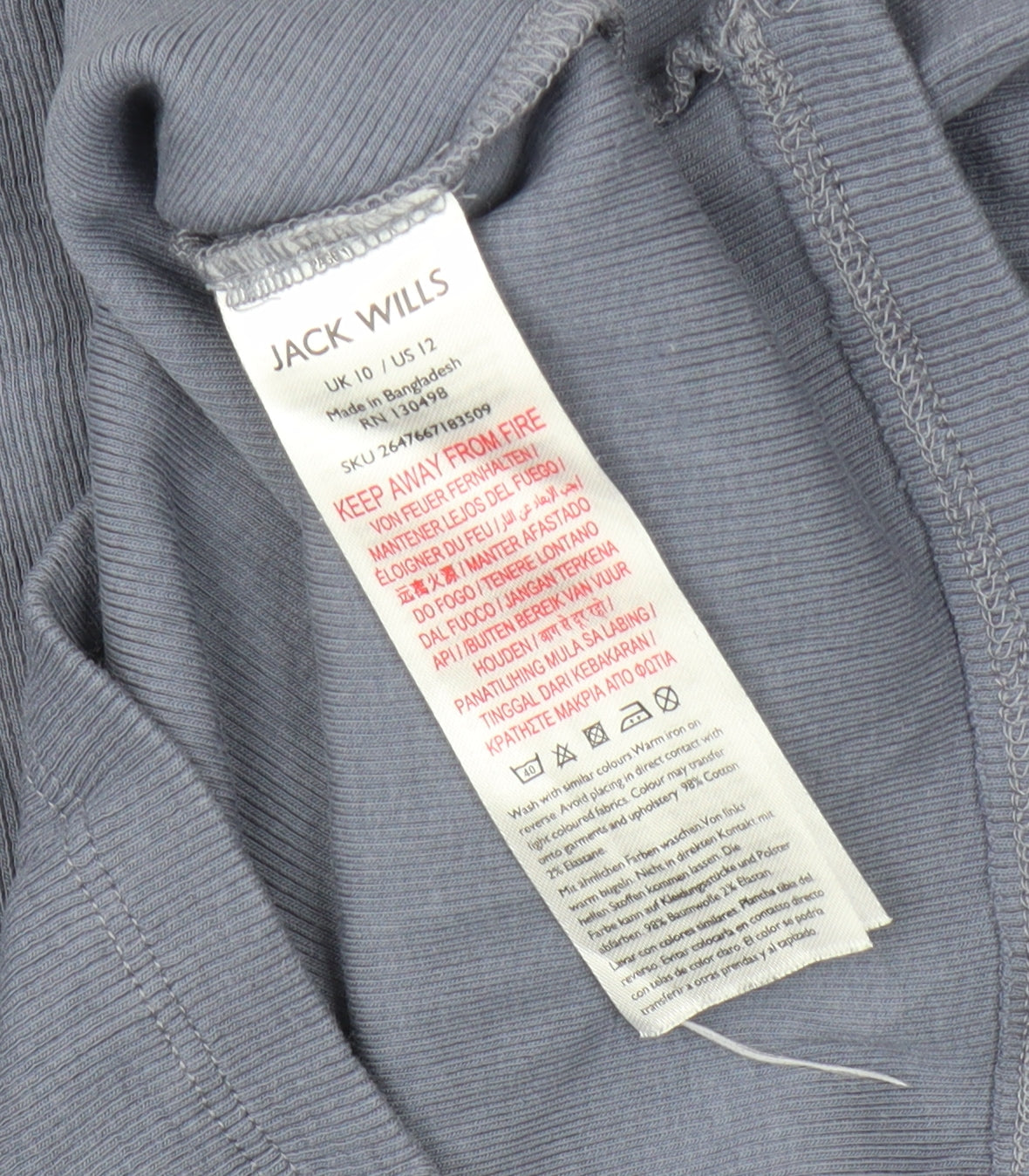 Jack Wills Women's Blue Long Sleeve Basic T-Shirt