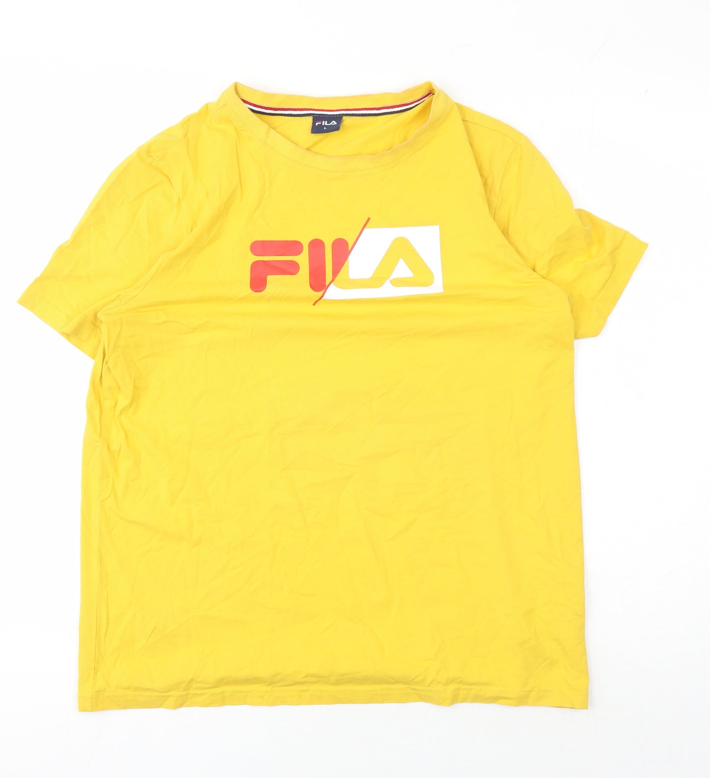 Mens UK Size L FILA Yellow  T-Shirt