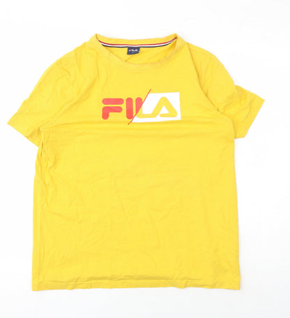 Mens UK Size L FILA Yellow  T-Shirt