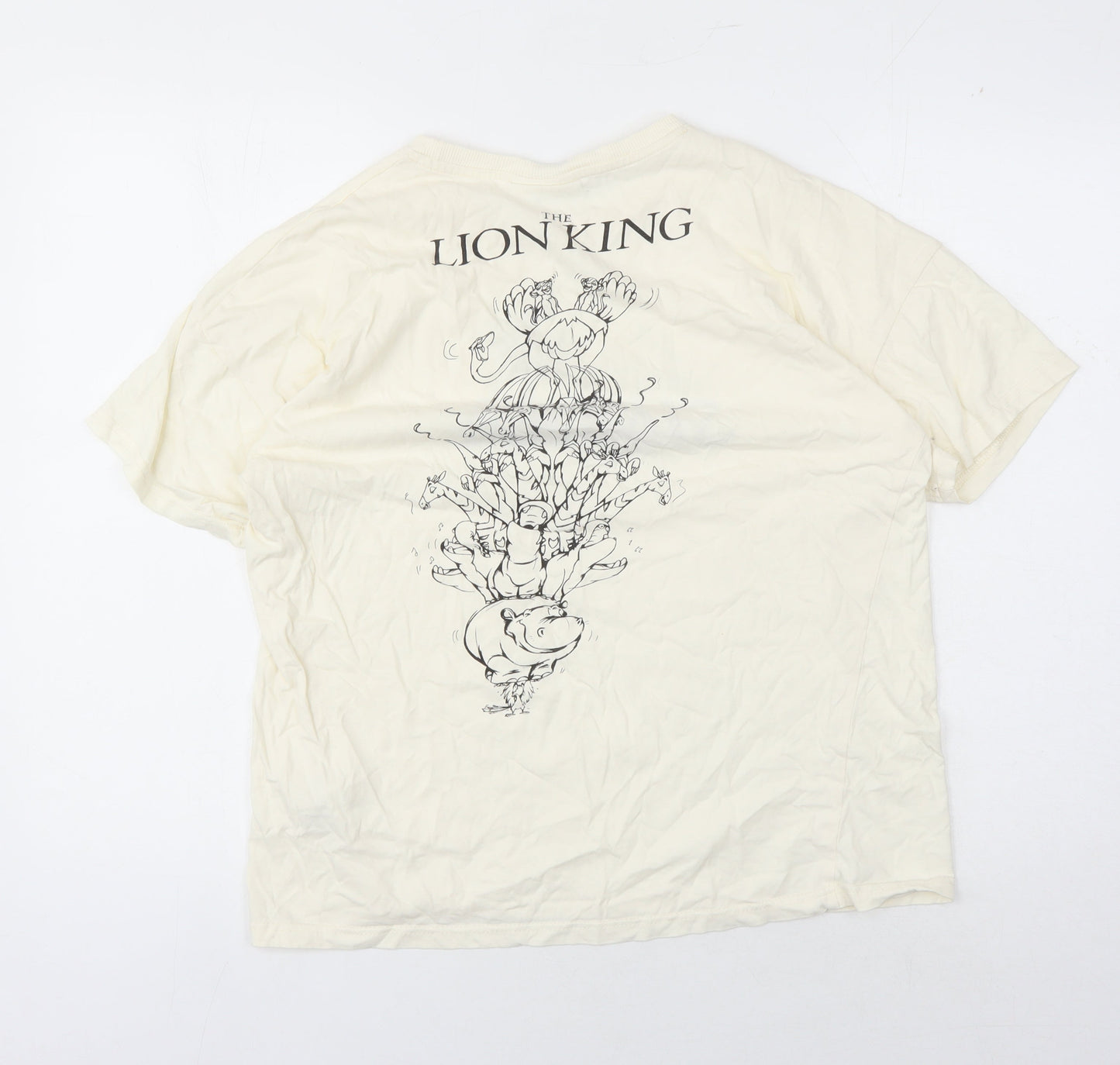 Unisex Adults UK Size XS Disney Beige Basic T-Shirt