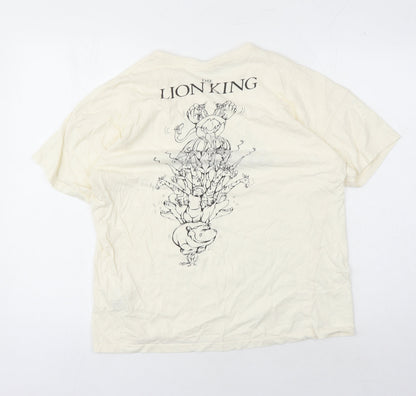 Unisex Adults UK Size XS Disney Beige Basic T-Shirt