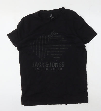 Mens UK Size M JACK & JONES Black  T-Shirt