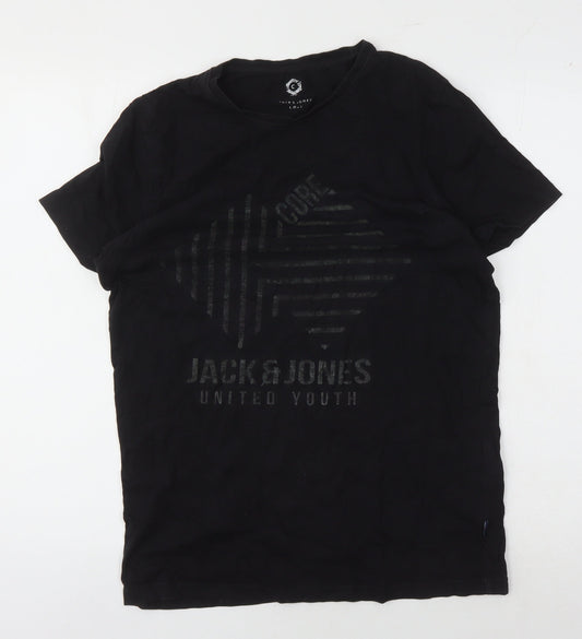 Mens UK Size M JACK & JONES Black  T-Shirt