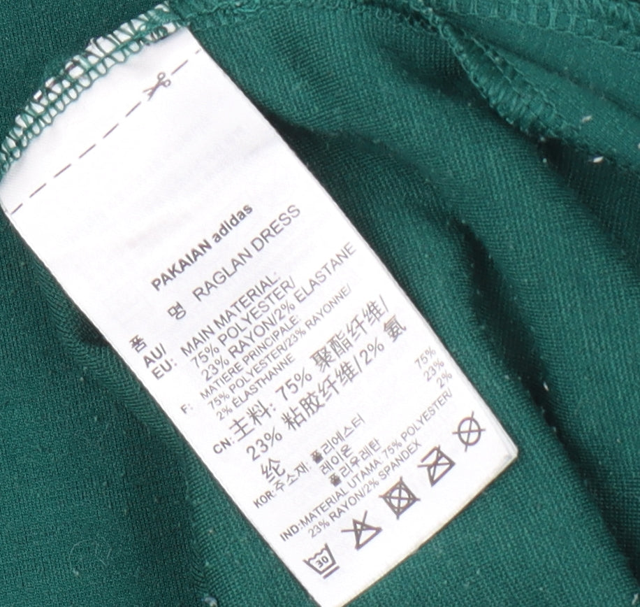 Adidas Men's Green Crew Neck Logo T-Shirt Size 4