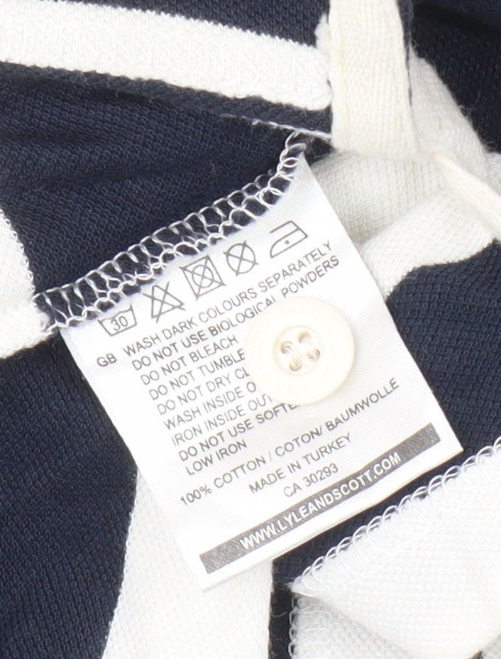 Lyle & Scott Men's Black Striped Polo Shirt XL