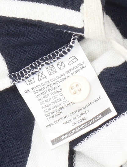 Lyle & Scott Men's Black Striped Polo Shirt XL