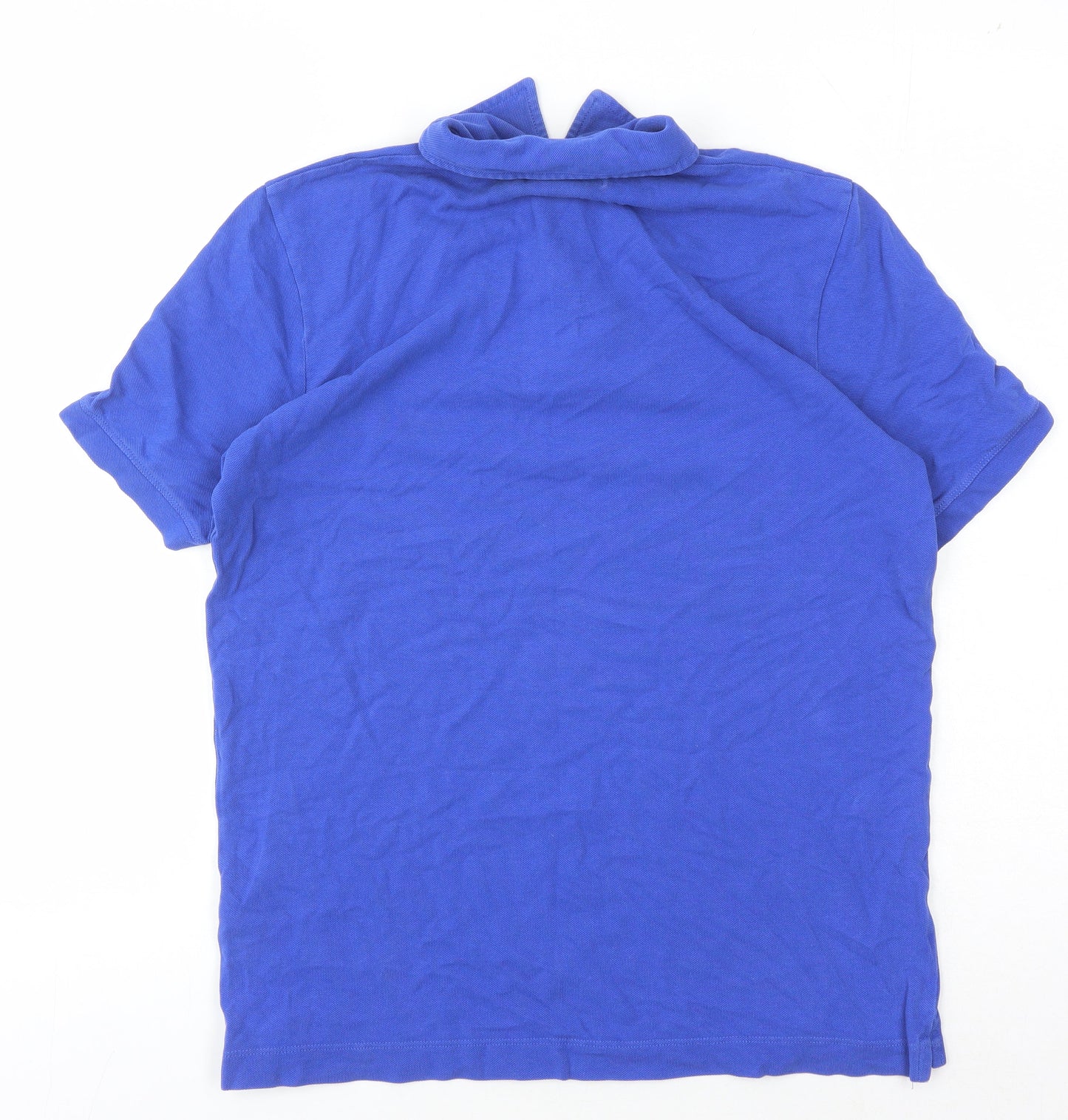 Reiss Men's Blue Cotton Polo Shirt S Short Sleeve