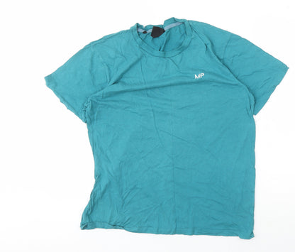 MP Men's Green Cotton Crew Neck T-Shirt, Size M