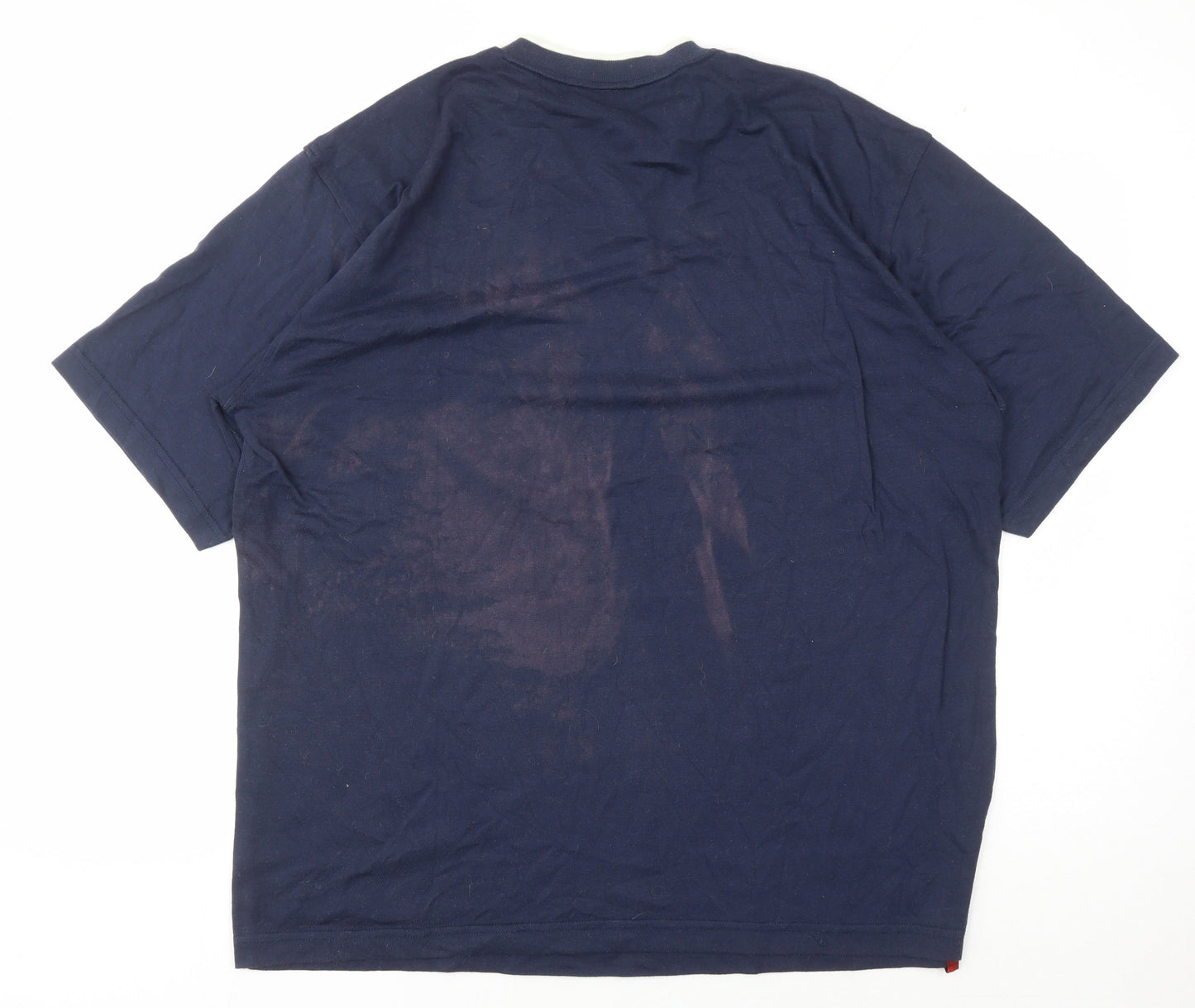 Umbro Men's Blue V-Neck T-Shirt, Size L - Jersey Casual