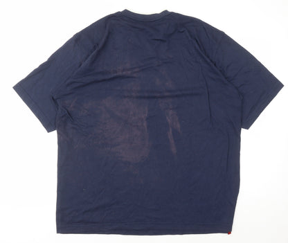 Umbro Men's Blue V-Neck T-Shirt, Size L - Jersey Casual