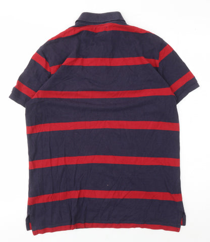 Ralph Lauren Men's Blue Striped Short Sleeve Polo M