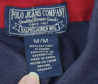 Ralph Lauren Men's Blue Striped Short Sleeve Polo M