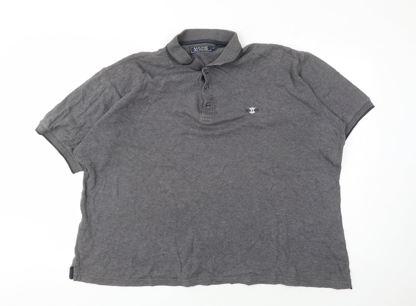 Maine New England Men's Grey Cotton Polo Shirt XL