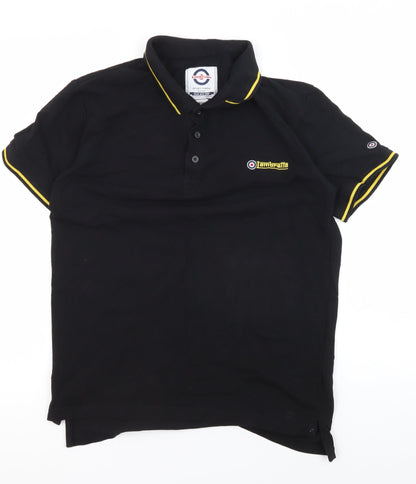 Lambretta Men's Black Polo Medium, Casual Short Sleeve