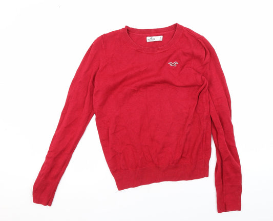 Womens UK Size S Hollister Red Pullover Jumper