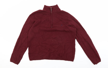 Farah Men's Red 1/2 Zip Cotton Jumper M