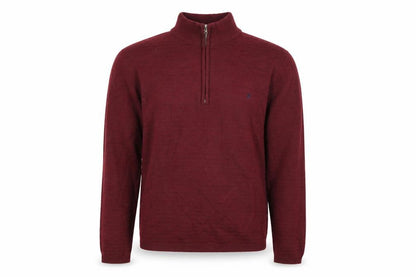 Mens UK Size M Farah Red 1/2 Zip Jumper