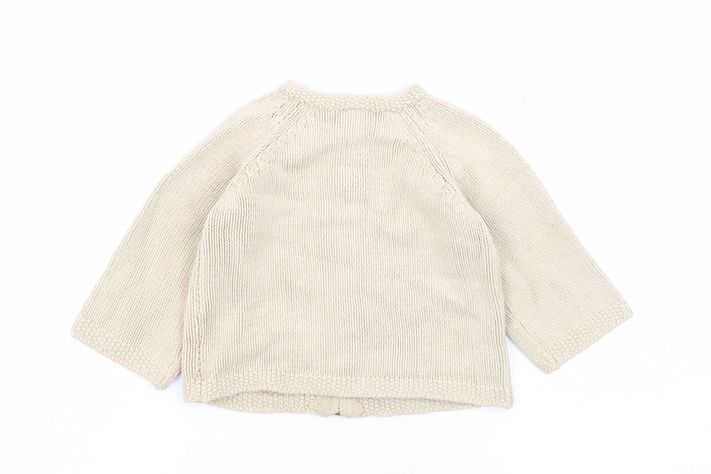 Gap Beige Unisex Cardigan 24 Months Knit Zip Casual