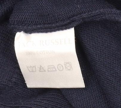 Jack Russell Men's 14 Blue Henley Sweatshirt 1/4 Zip
