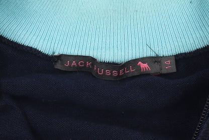 Jack Russell Men's 14 Blue Henley Sweatshirt 1/4 Zip