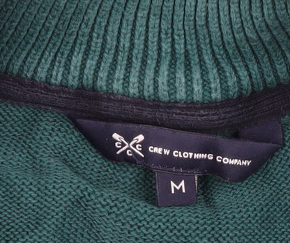 Crew Clothing Men’s Green Cotton Full Zip Jumper, M