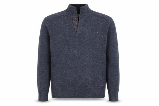 TwistedSoul Men's Blue Henley Jumper, M, Classic Style