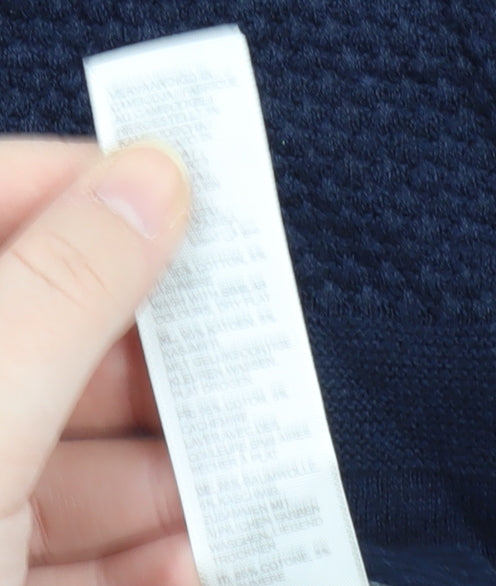 Fat Face Men's Blue M Full Zip Chunky-Knit Jumper