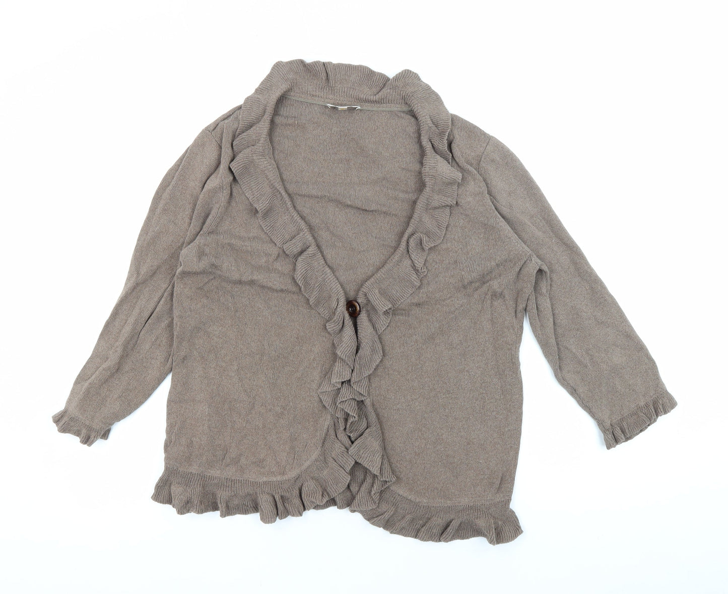 Womens UK Size L CC Brown Cardigan Jumper