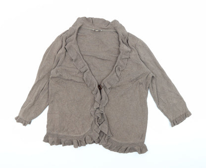 Womens UK Size L CC Brown Cardigan Jumper