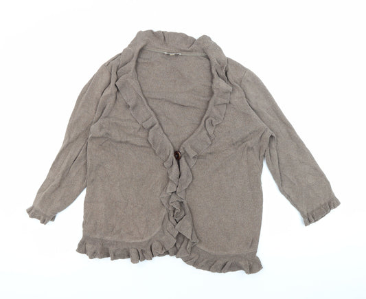 Womens UK Size L CC Brown Cardigan Jumper