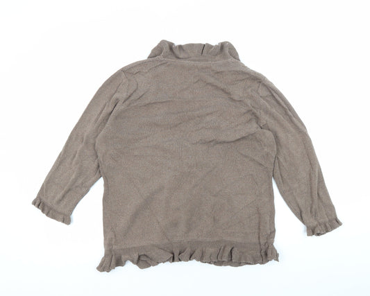Womens UK Size L CC Brown Cardigan Jumper