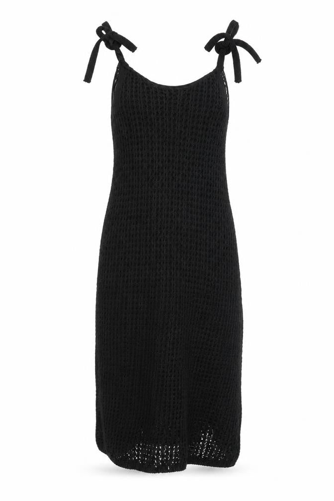 Zara Women Black Crochet Sleeveless Dress XS