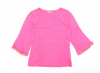 First Avenue Women's Pink Cotton Blouse - Size S, Spring Style