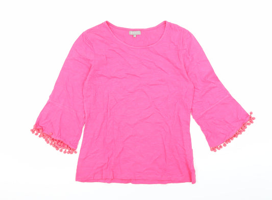 First Avenue Women's Pink Cotton Blouse - Size S, Spring Style