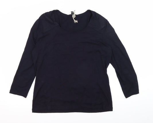 Womens UK Size L Viyella Black Basic T-Shirt