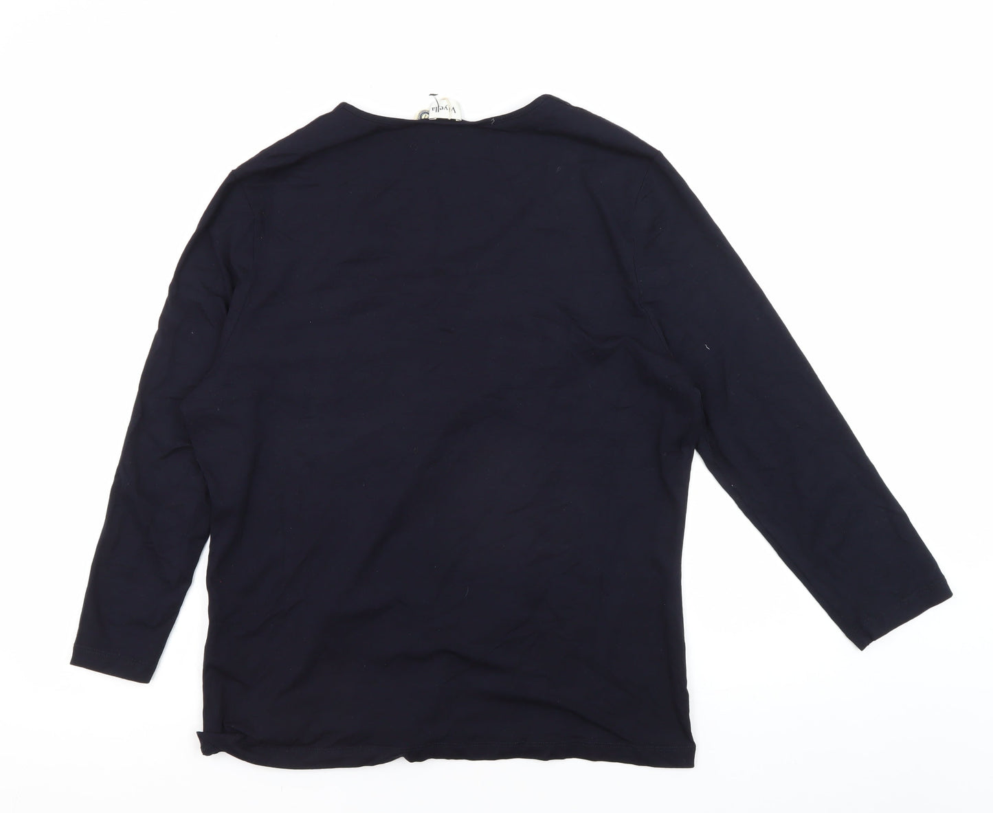 Womens UK Size L Viyella Black Basic T-Shirt