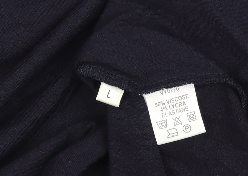 Womens UK Size L Viyella Black Basic T-Shirt