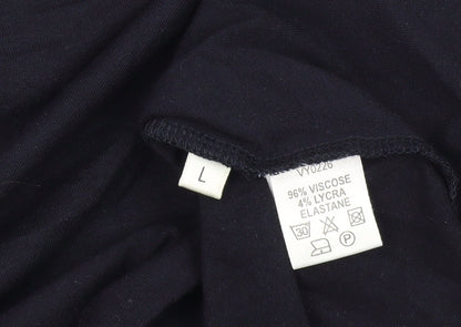 Womens UK Size L Viyella Black Basic T-Shirt