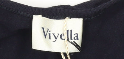 Womens UK Size L Viyella Black Basic T-Shirt