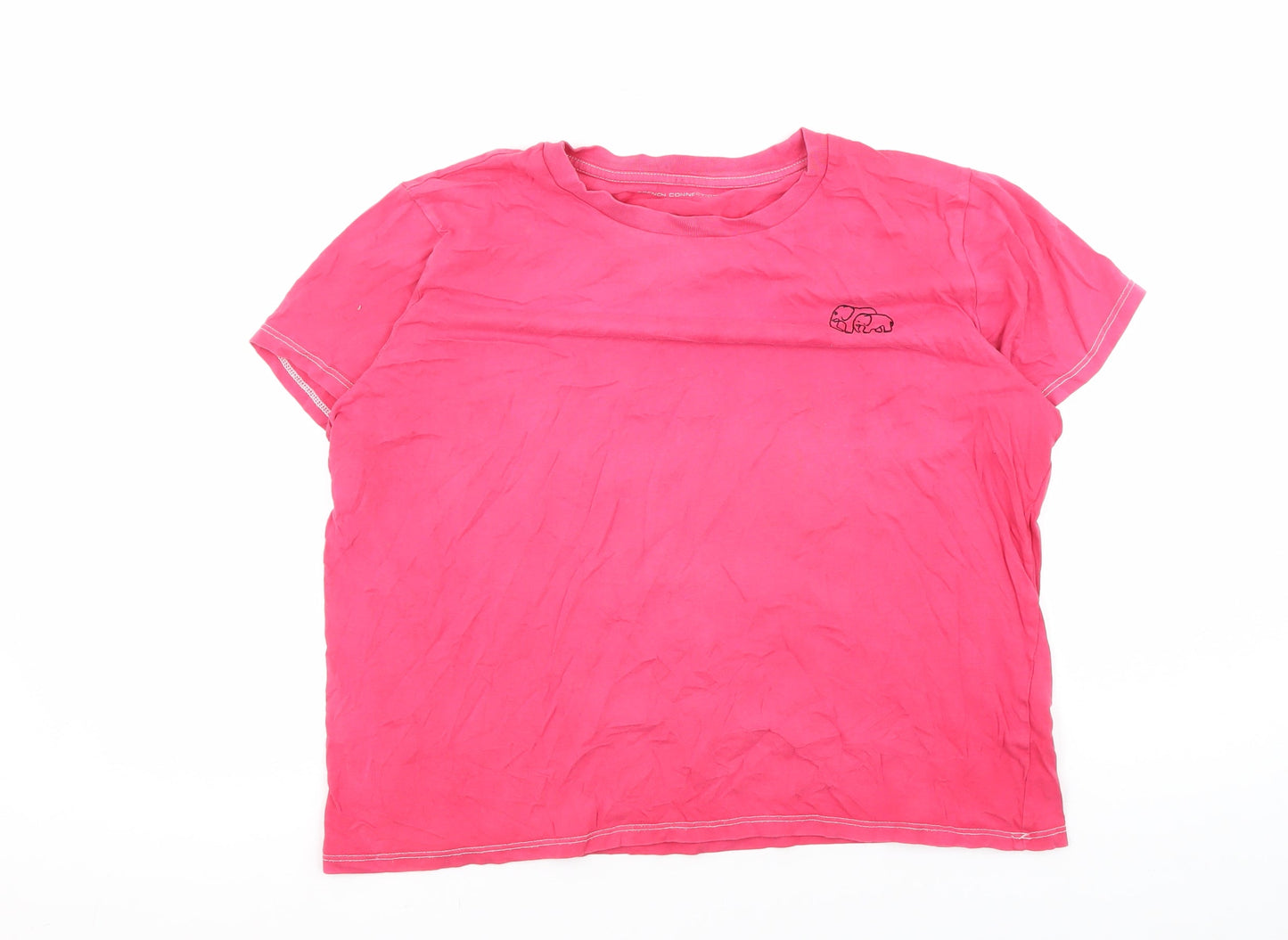 Womens UK Size L French Connection Pink Basic T-Shirt