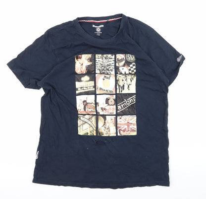 Lambretta Men's Blue XL Retro Graphic T-Shirt