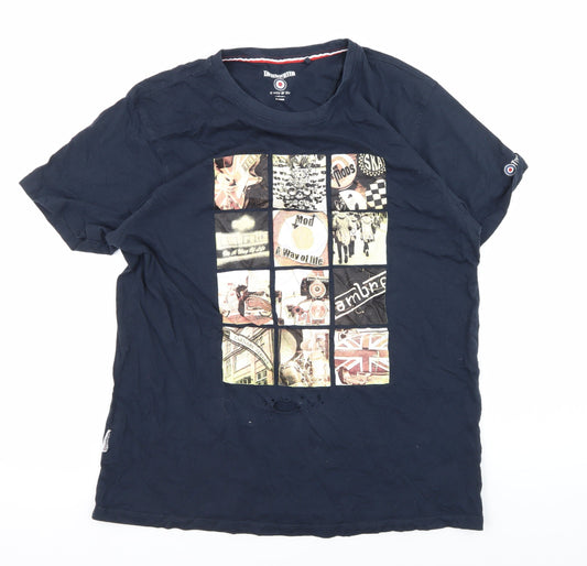 Lambretta Men's Blue XL Retro Graphic T-Shirt